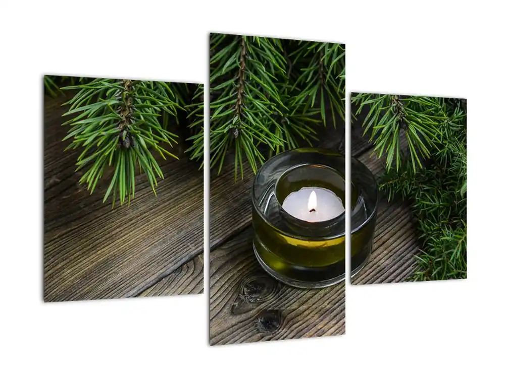 Schilderij - Kerstkaars Wysoka jakość