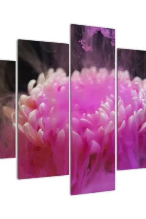 Schilderij - Bloem in roze rook Oryginalny