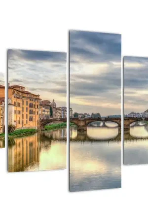 Ekspresowa dostawa Schilderij - Stad met rivier