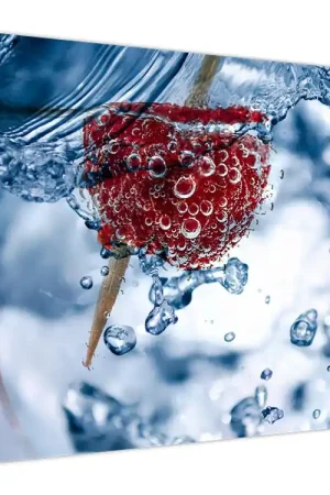 Kup teraz Schilderij - Frambozen in het water, detail