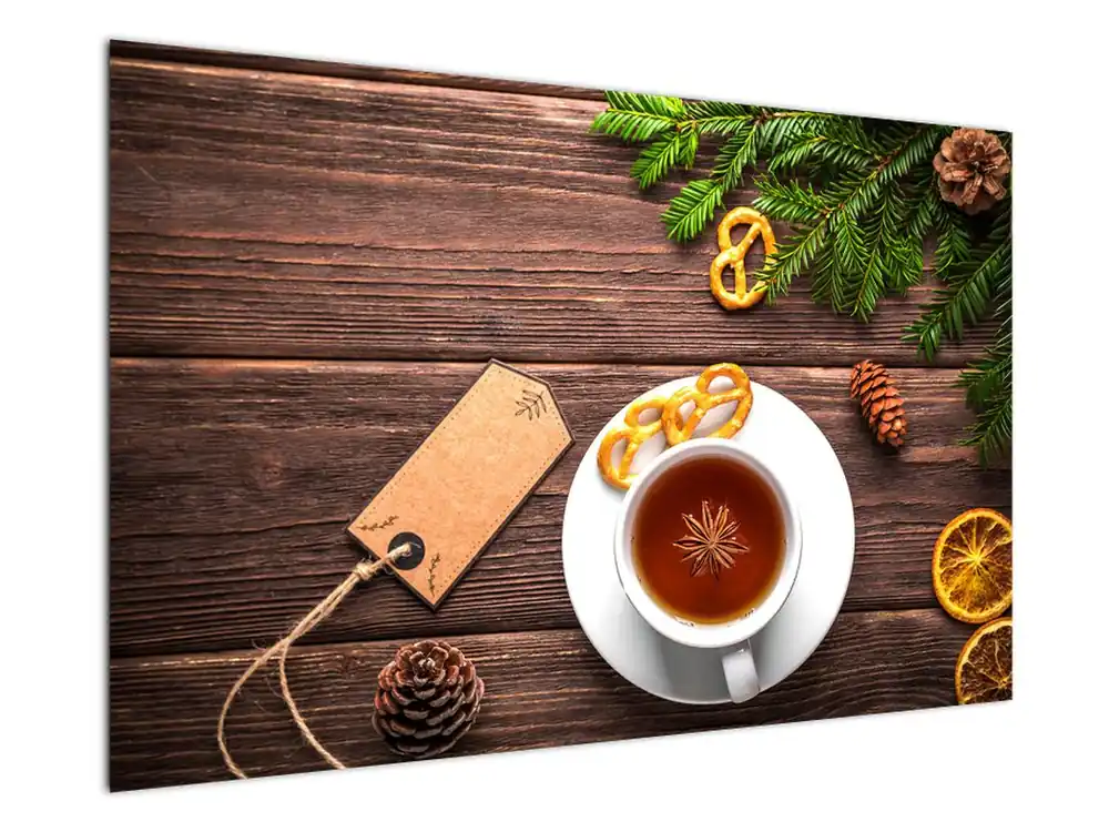 Schilderij - Kopje met kerstdecoraties Oferta