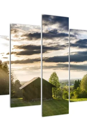 Rabat Schilderij - Huisje in het weiland