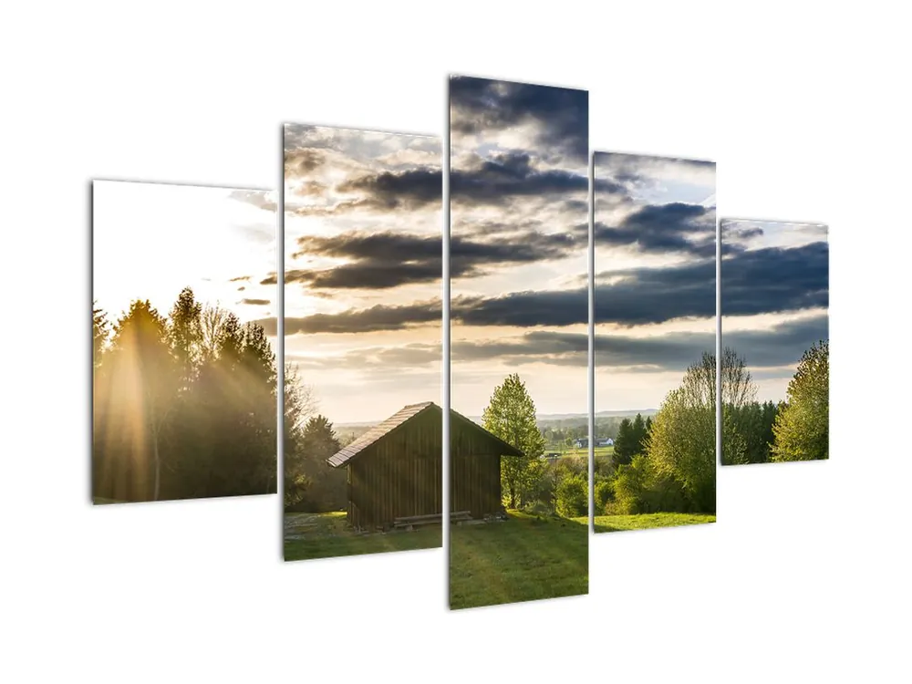 Rabat Schilderij - Huisje in het weiland