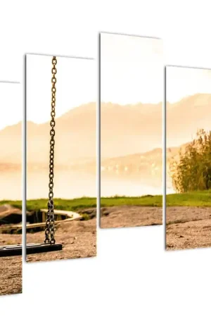 Autentyczny Schilderij - Schommel in de vrije natuur