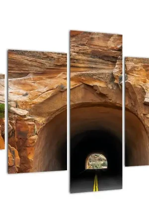 Schilderij - Tunnel in een rots Wyprzedaż