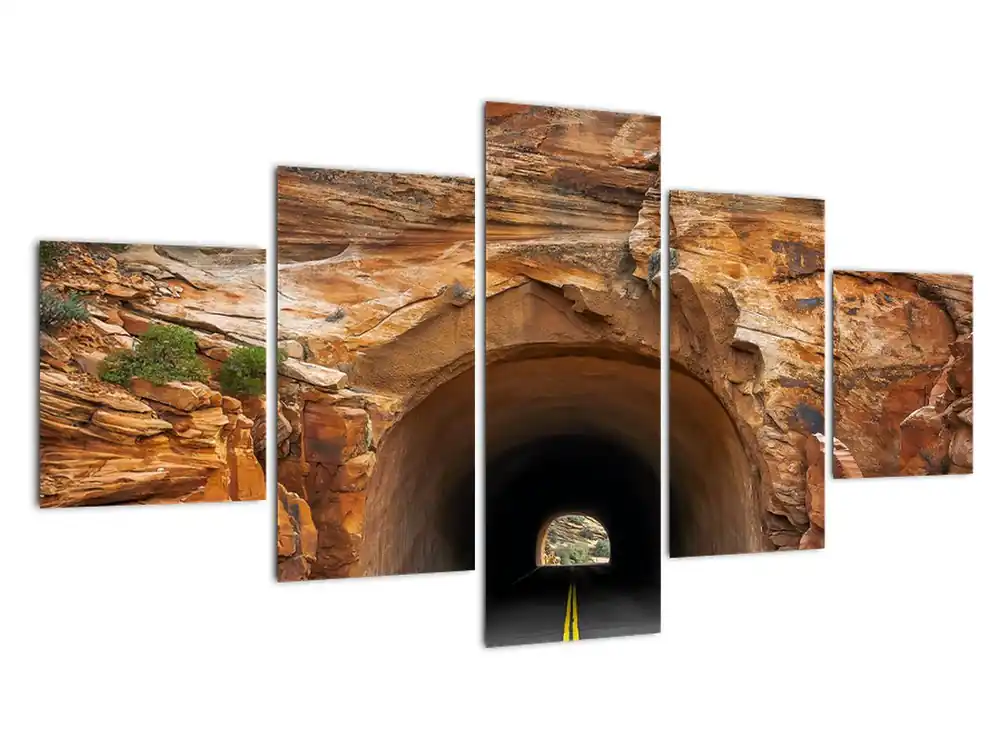 Schilderij - Tunnel in een rots Wyprzedaż