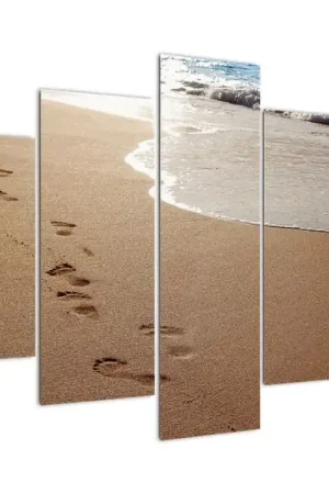 Niska cena Schilderij - Zee en sporen in het zand