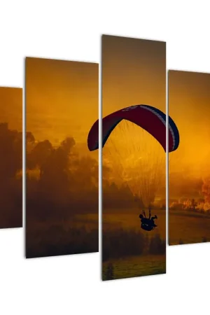 Schilderij - Parachutist bij de zonsondergang Bezpieczna płatność