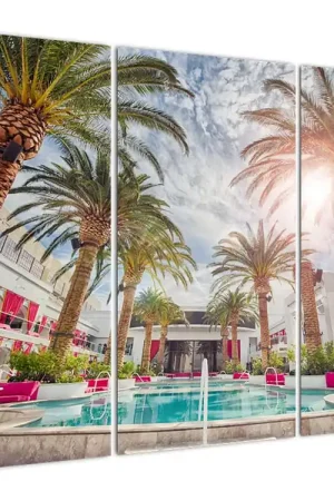 Tylko dziś Schilderij - Palmbomen en zwembad