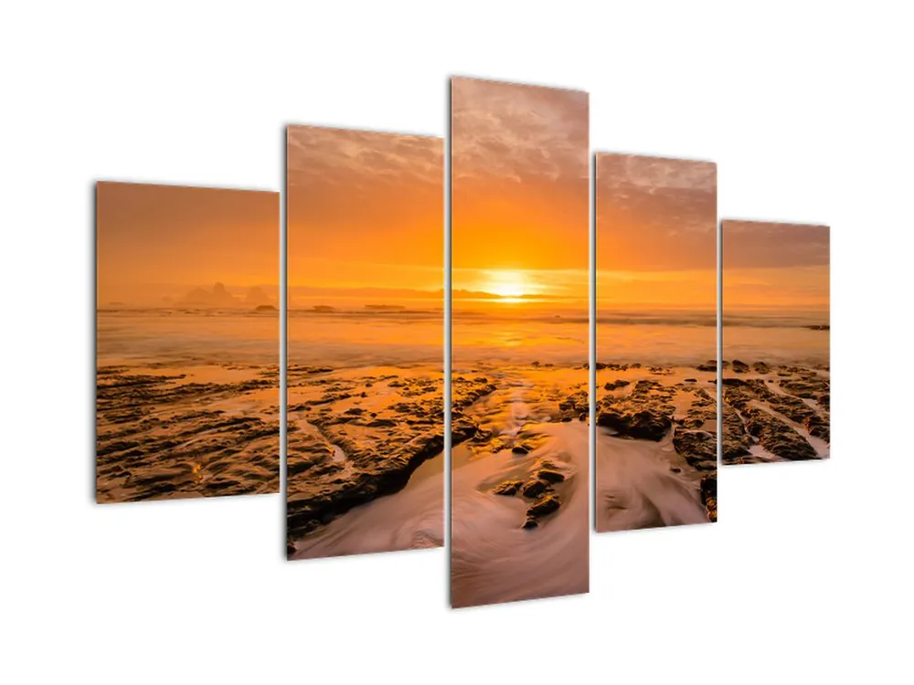 Schilderij - Zonsondergang Premium