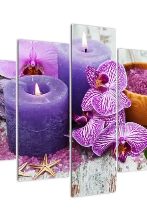 Rabat Schilderij - Orchideeën en kaarsen