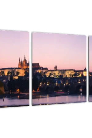 Schilderij - Praagse burcht en de Moldau Szybka dostawa