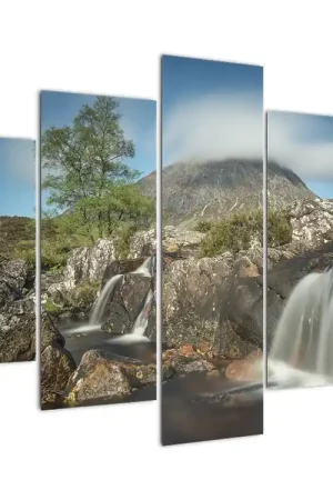 Schilderij - Berg en watervallen Wyprzedaż