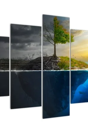 Schilderij - Twee kanten Szybka dostawa