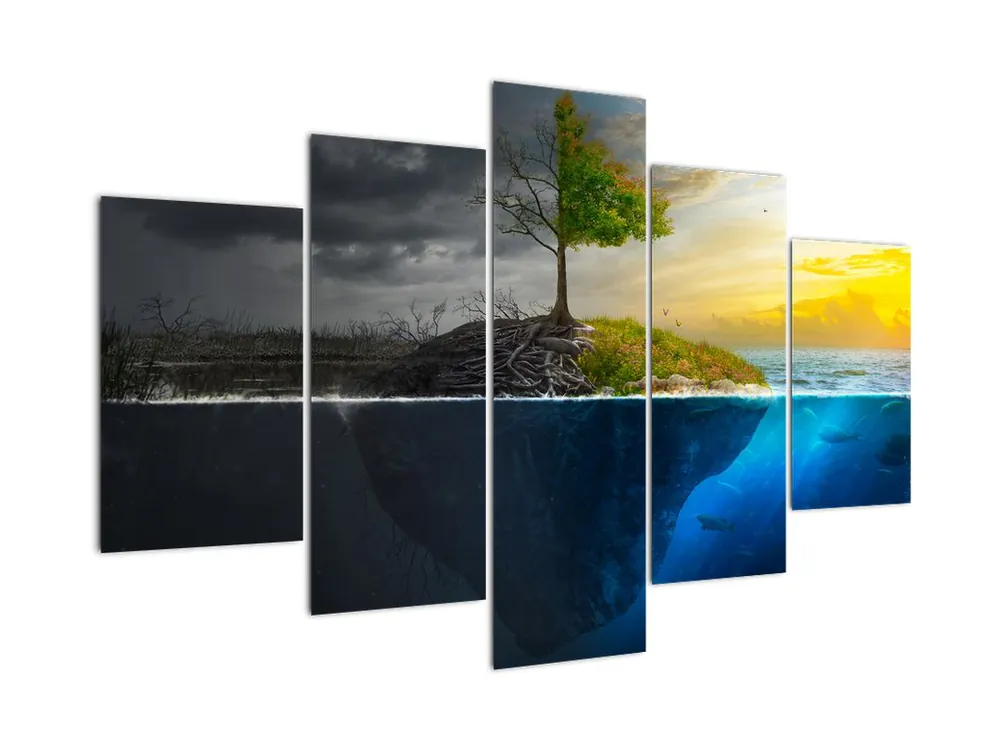 Schilderij - Twee kanten Szybka dostawa