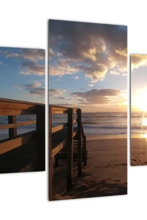 Schilderij - Pier, strand, zee Tani