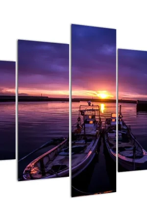 Niska cena Schilderij - Vissersschepen in de haven