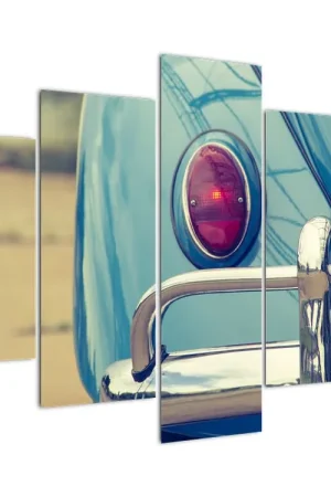 Schilderij - Oldtimer, turquoise Premium