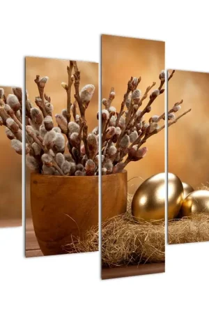 Schilderij - Eieren en wilgekatjes Nowość