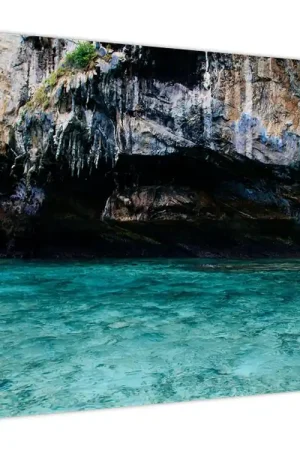 Autentyczny Schilderij - Water en rotsen