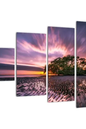 Schilderij - Strand bij zonsondergang Szybka dostawa