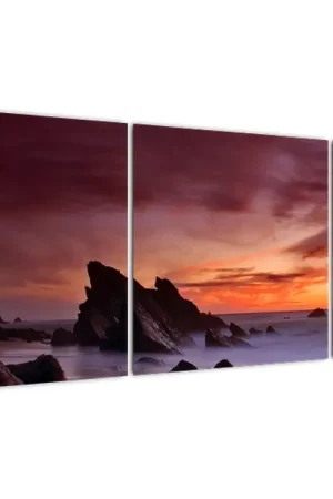 Schilderij - Zonsondergang aan de kust Oferta