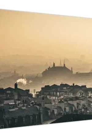 Zamów teraz Schilderij - Stad in de nevel