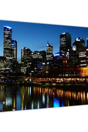 Zwrot pieniędzy Schilderij - Melbourne bij nacht