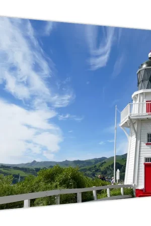 Schilderij - Vuurtoren Akaroa, Nieuw-Zeeland Wysoka jakość