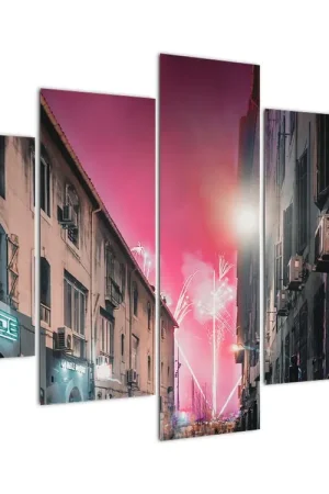 Schilderij - Vuurwerk in Marseille Popularny