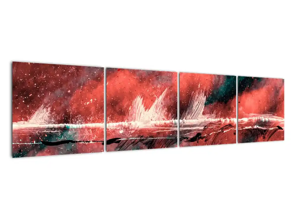 Schilderij - Uitbarsting, petrol Ekspresowa dostawa