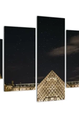 Ostatnia szansa Schilderij - Louvre bij nacht