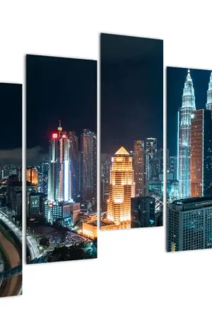 Zwrot pieniędzy Schilderij - Kuala Lumpur bij nacht