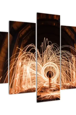 Schilderij - Lichtshow op het spoor Oryginalny