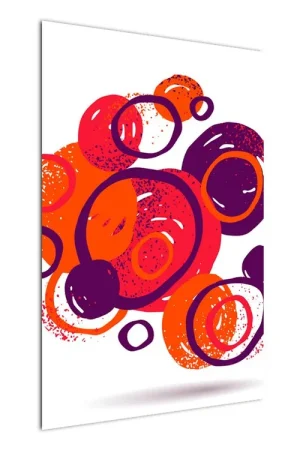 Zwrot pieniędzy Schilderij - Motief met kringen in warme tinten
