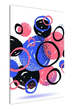 Schilderij - Motief met kringen in vrolijke kleuren Niska cena