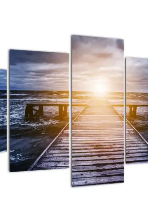 Schilderij - Pier met zon Niska cena