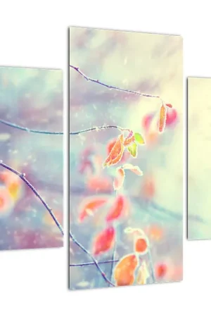 Schilderij - Blaadjes in ijs Zwrot pieniędzy