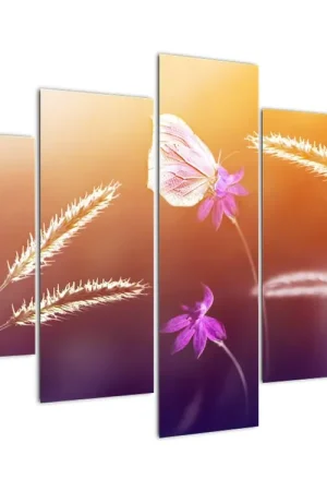 Schilderij - Roze vlinder Oryginalny