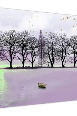 Schilderij - Boot op een meer Szybka dostawa