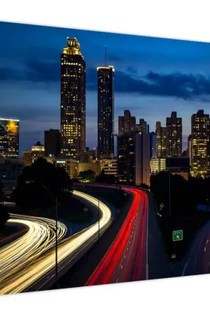 Schilderij - Stad bij nacht Ostatnia szansa