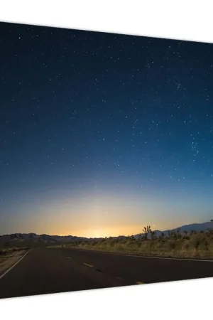 Wyprzedaż Schilderij - Nachthemel boven een weg