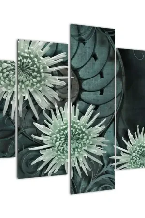 Schilderij - Groene bloemen Oferta limitowana