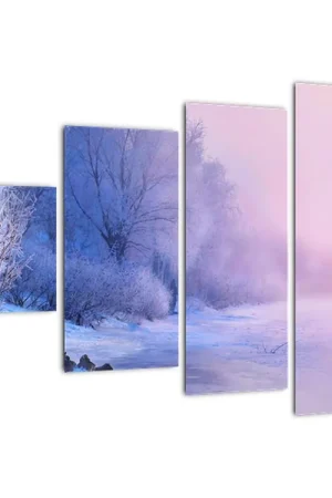 Schilderij - bevroren rivier Premium