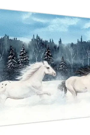 Schilderij - Geschilderde paarden Ekspresowa dostawa