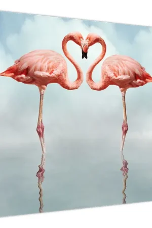 Schilderij - Twee flamingo´s Oryginalny