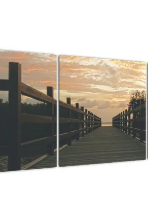 Schilderij - Houten pier in meer Najlepsza cena