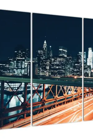 Schilderij - Stad bij nacht Wysoka jakość