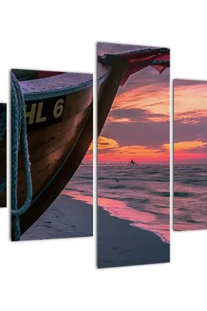 Rabat Schilderij - Boot aan de oever