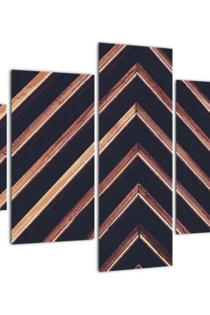 Schilderij - Houten motief met een zwarte achtergrond Oryginalny